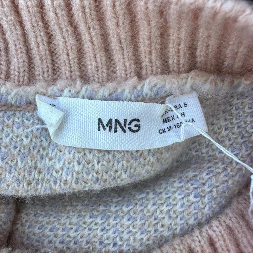 Mango Knit Cropped Floral Sweater Small - Picture 6 of 9